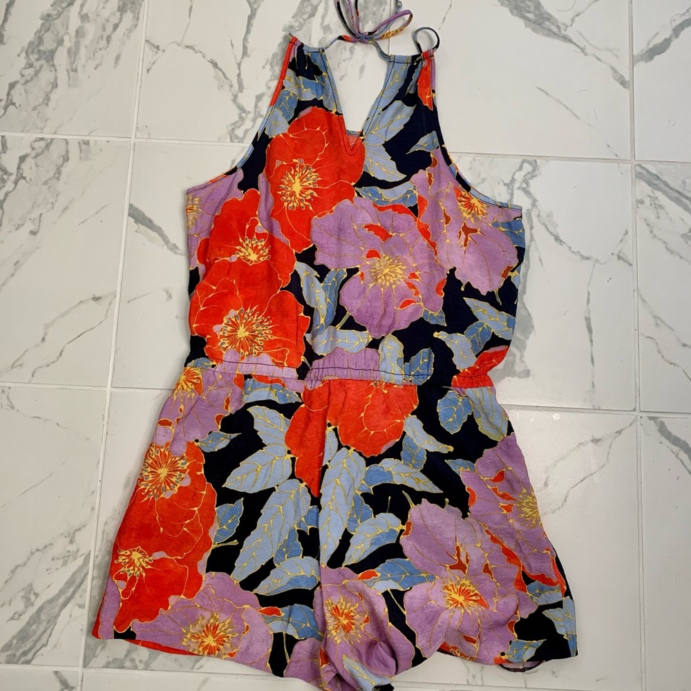 LOFT floral shorts romper jumpsuit flowered fancy